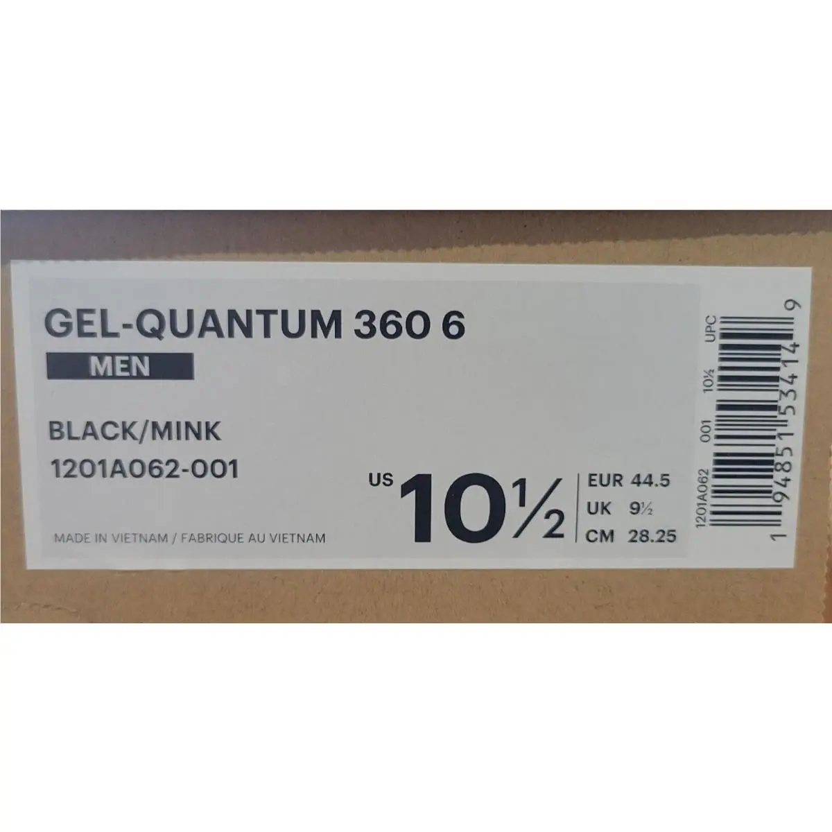 Asics shoes - ASICS Gel-Quantum 360 6 - Black/Mink (UPC: 194851534149) 7