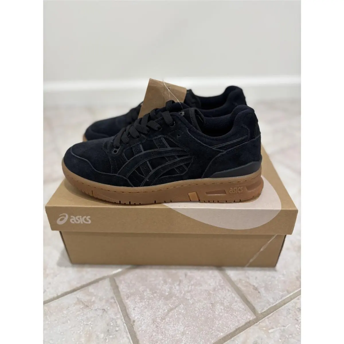 Asics EX89 Women`s 8 Men`s 6.5 Gum Pack Black Basketball Skateboard Shoe