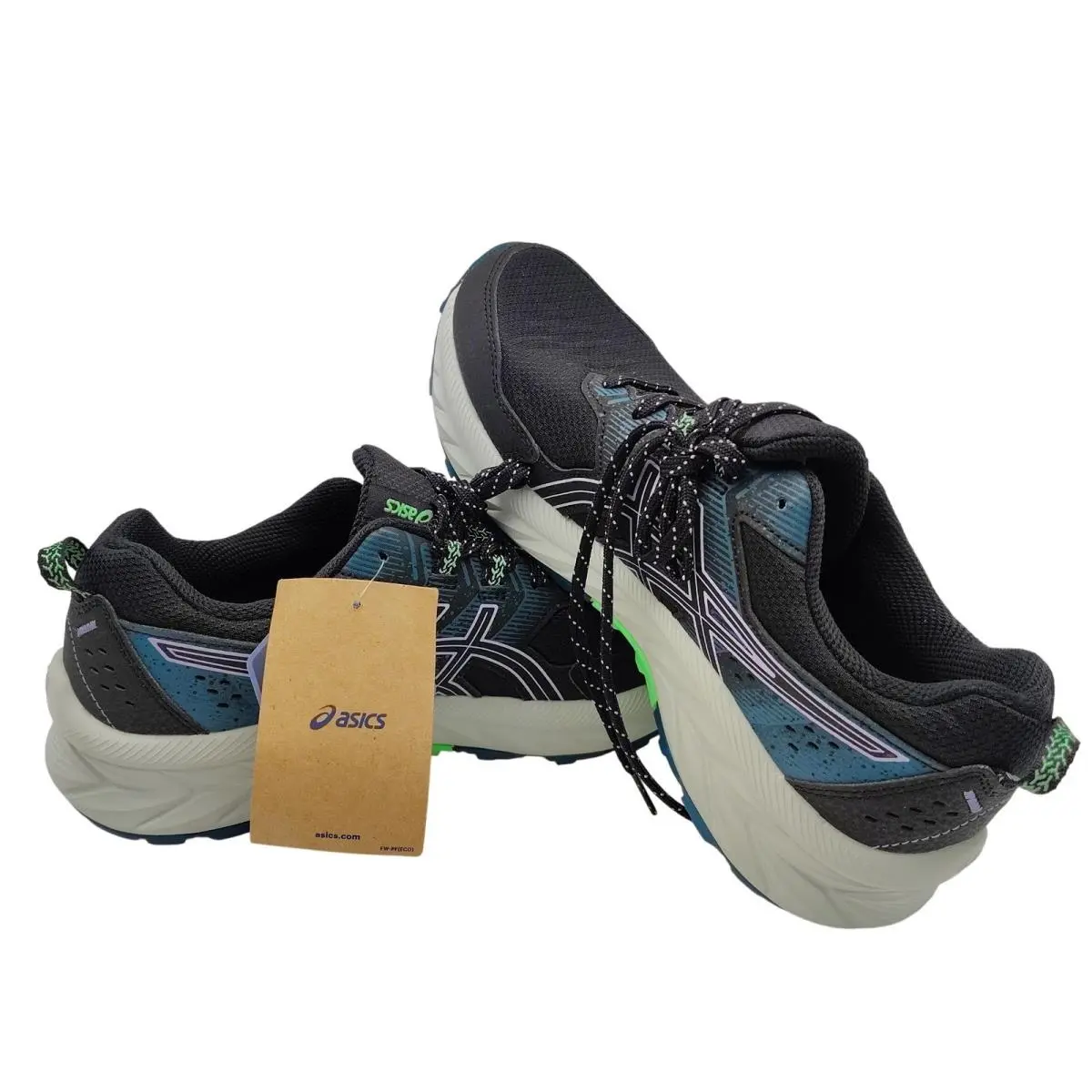 Asics Gel-venture 9 Women 8 Black Blue Trail Running Shoes 1012B313