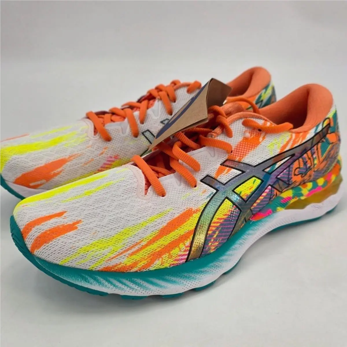 Asics Gel-nimbus 23 Sneakers Womens Size 12 Orange Hot Pink Running Shoes