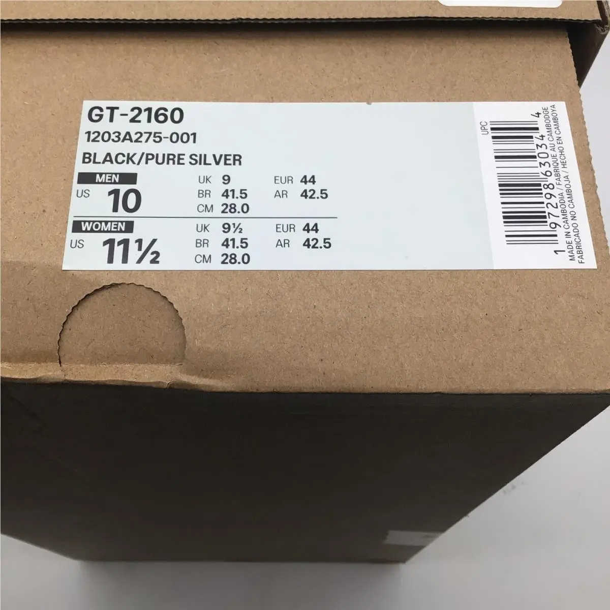Asics shoes - GT-2160 - 1203A275-001 - Black 4