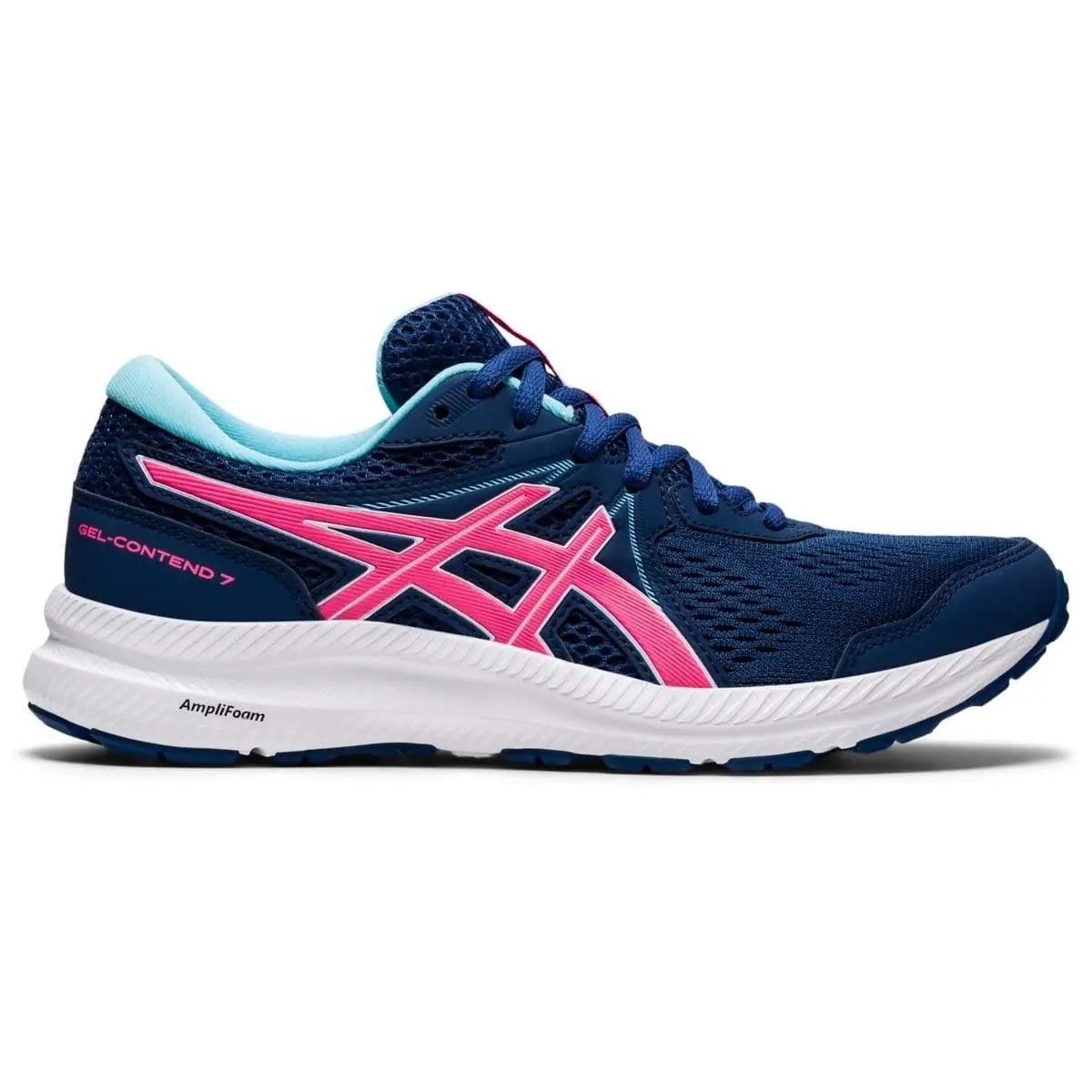 Asics Gel-contend 7 Women`s Running Shoes Blue Hot Pink Sneakers Size 11.5