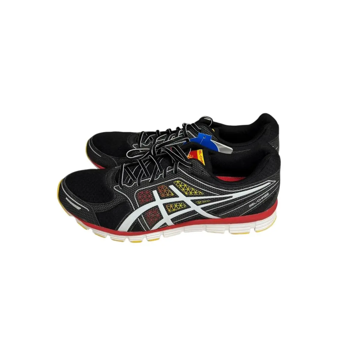 Asics Gel Chase Sneaker Shoe Mesh Leather Black White Red Men 14