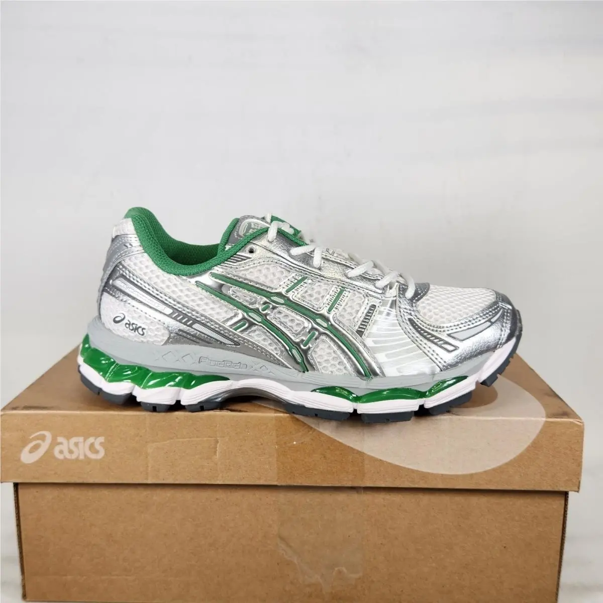 Asics Gel-kayano 12.1 Running Shoes Women Size 5.5 White Pure Silver Green