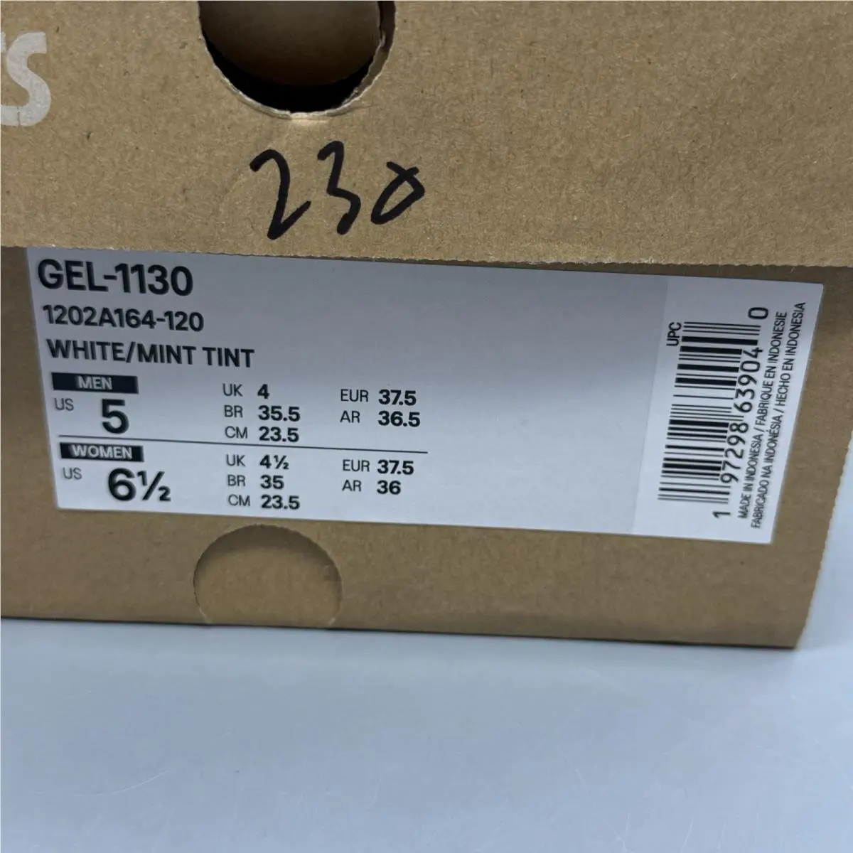 Asics shoes - ASICS GEL-1130 - 1202A164 - White/Mint Tint (UPC: 0197298639040) 12