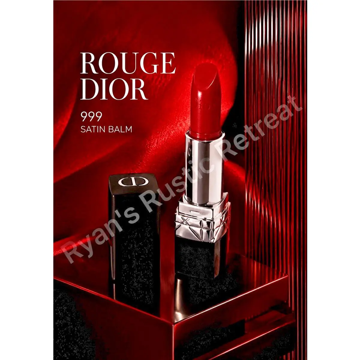Dior - Rouge Dior Satin Balm -shade: 999 Classic True Red- 0.12 Oz/ 3.5 g - Nwob