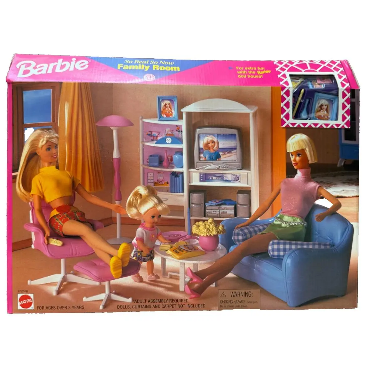 DS Barbie Doll 1998 SO Real SO Now Kitchen Playset Family Room 67553-93
