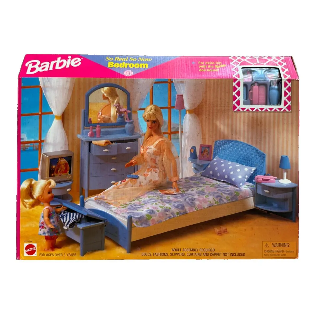 DS Barbie Doll 1998 SO Real SO Now Kitchen Playset Bedroom 67552-93