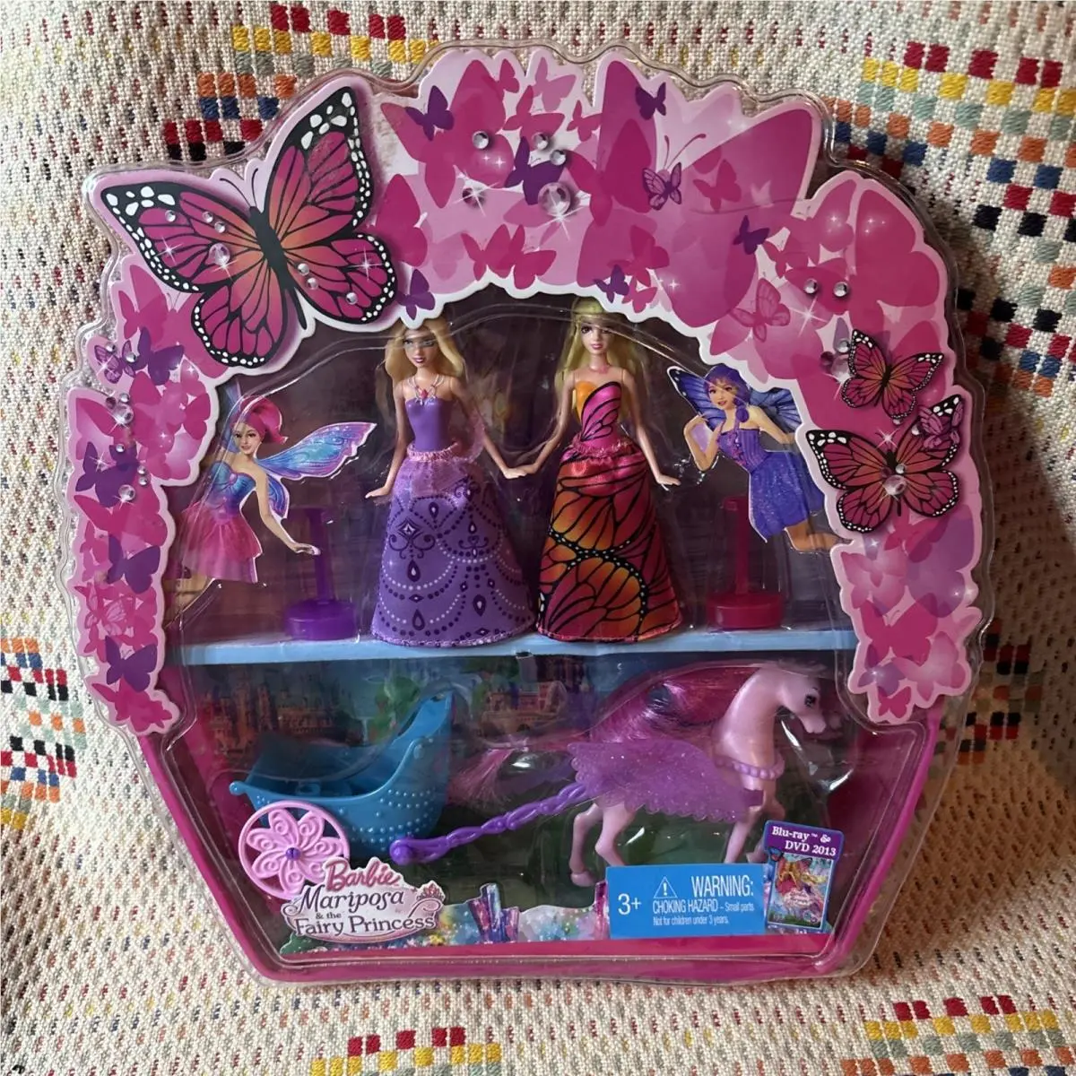 2012 Barbie Doll Mariposa and The Fairy Princess Polly Pocket Horse Set Rare
