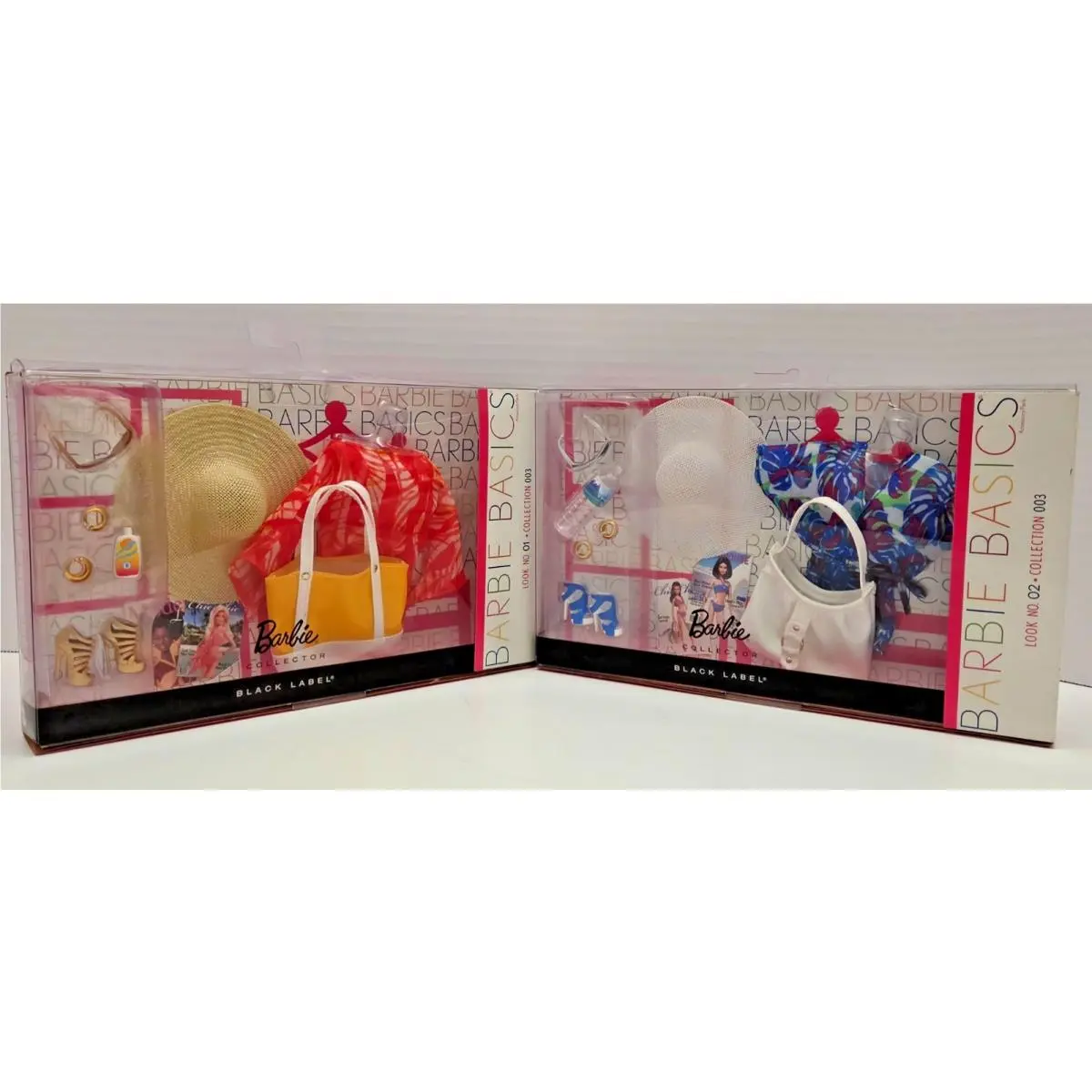 2 Barbie Basics Accessory Packs Hat Shoes Barbie Look NO 1 No 2 Collection 003