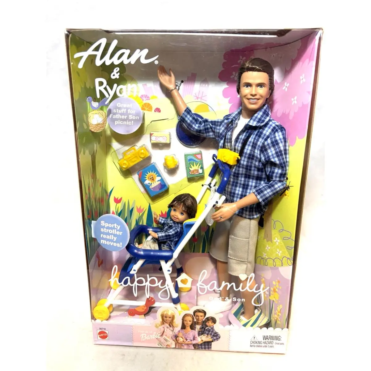 Happy Family Alan Ryan Dad and Son Dolls Mattel 2002 Nrfb