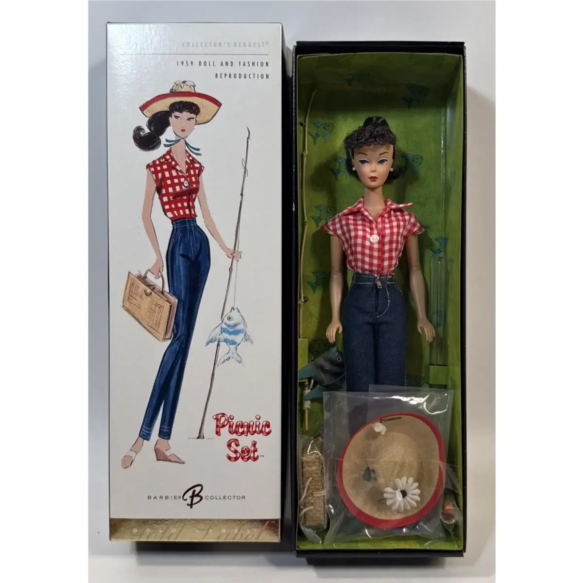 1959 Gold Label Picnic Set Barbie Doll Reproduction Set From 2006