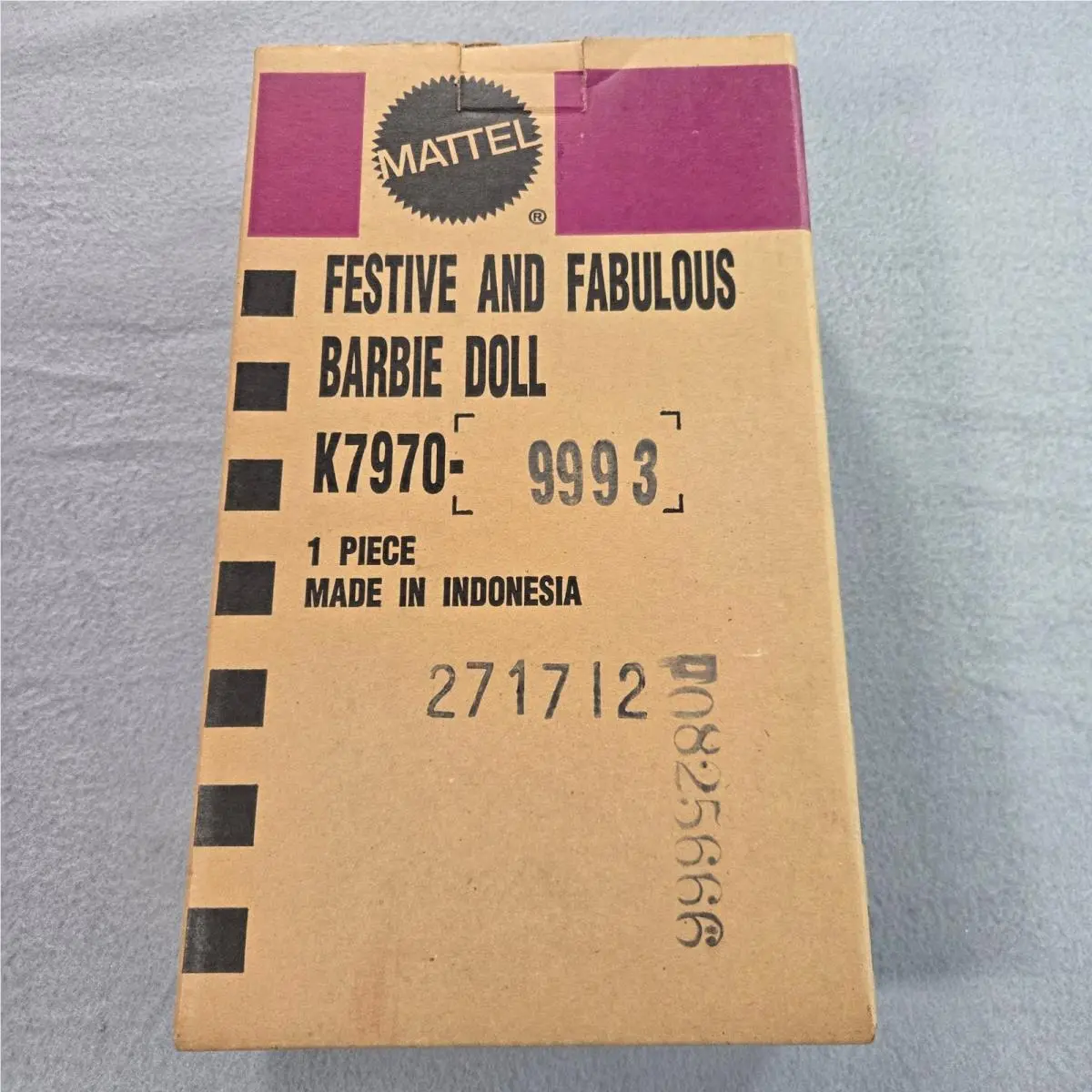 Mattel Festive and Fabulous Barbie Doll K7970 Nrfb Brown Shipper Box 2007