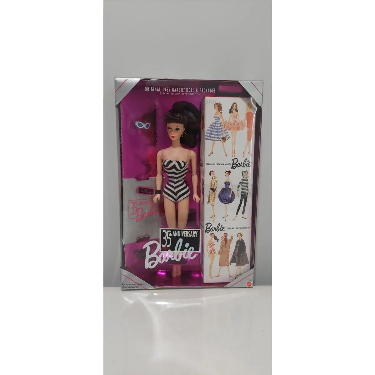 35th Anniversary Barbie Doll Reproduction 1959 Brunette 11782