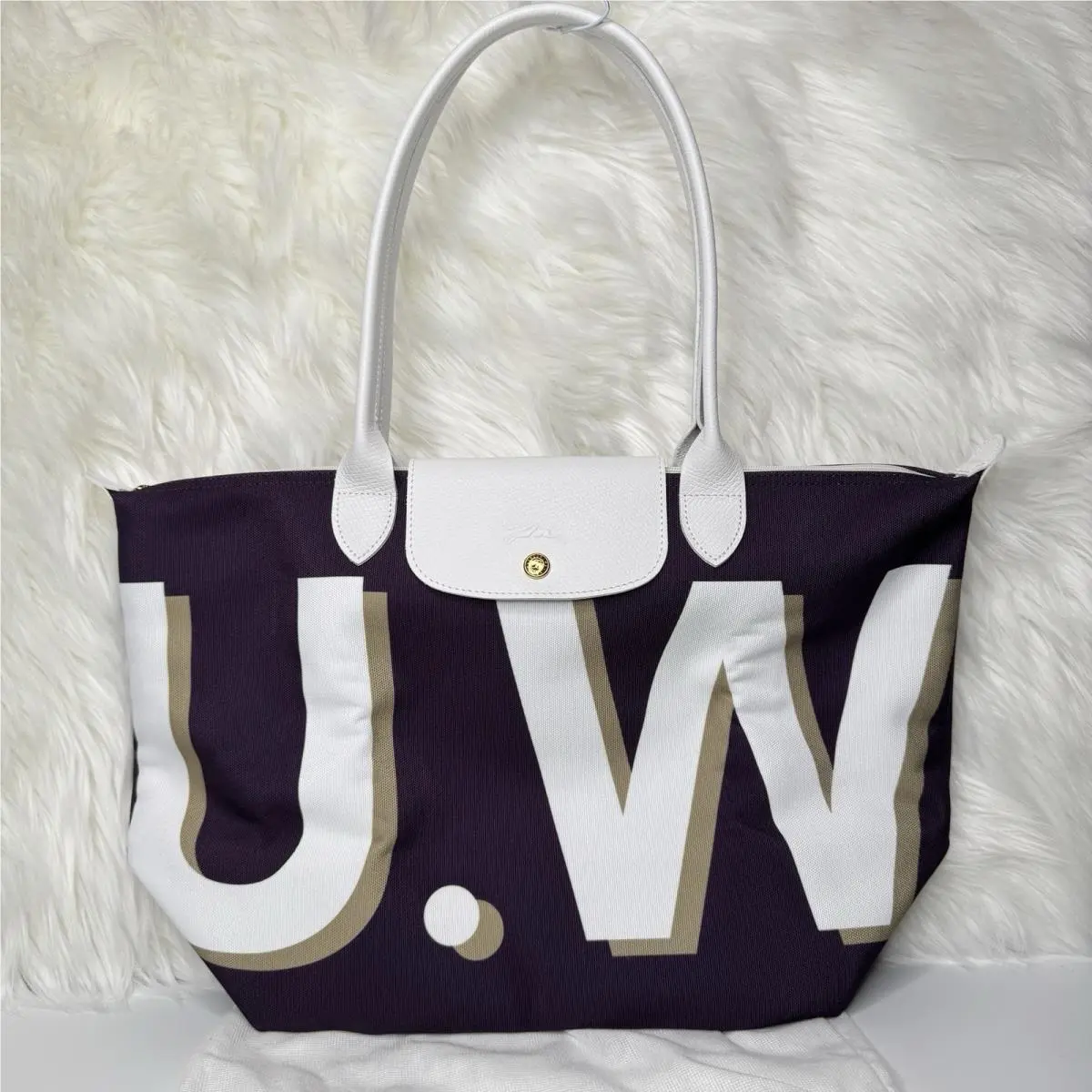 Longchamp Personalized Large Long Handle Tote - University of Washington U.w