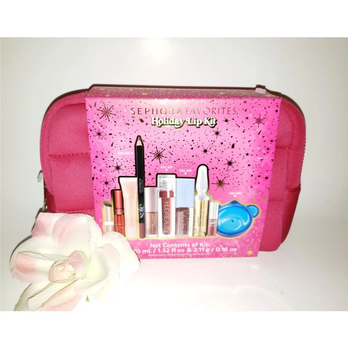 Sephora Favorites Holiday Lip Kit 10pc Gift Set Lancome Tarte Huda Clarins Fenty