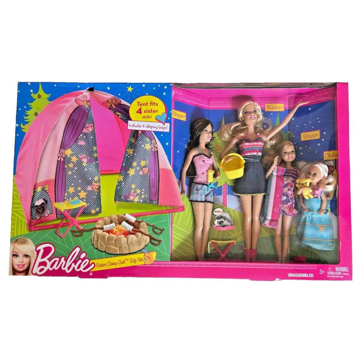 DS Barbie Doll 2012 Sisters Camp Out Gift Set Stacie Skipper Kelly Y1113