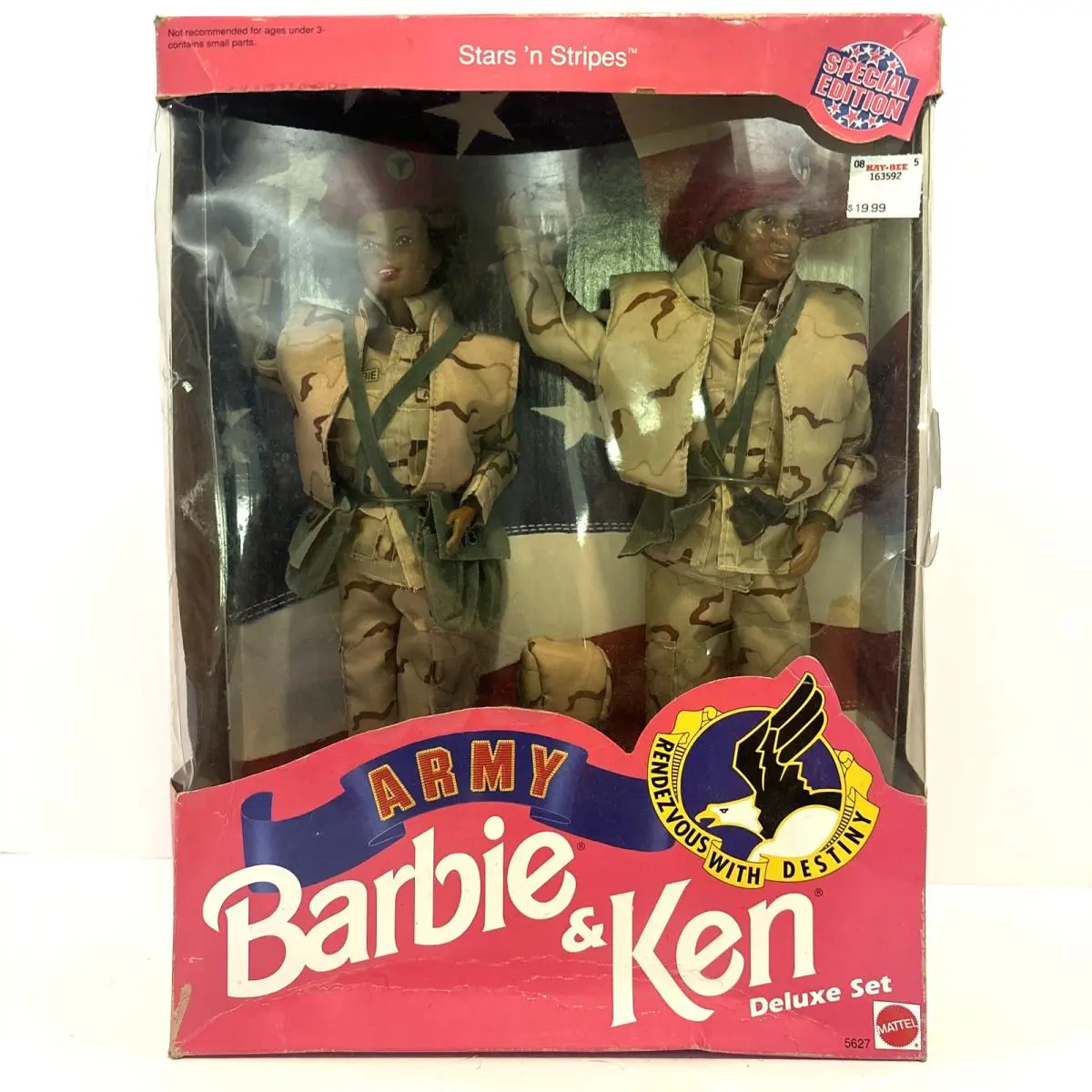 Vintage Mattel Army Barbie Ken Deluxe Set Stars N Stripes Special Edition 5627