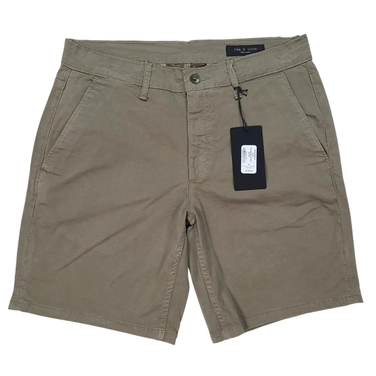 Rag Bone Mens 32 34 Standard Chino Shorts Flat Front Olive Regular by Rag & Bone