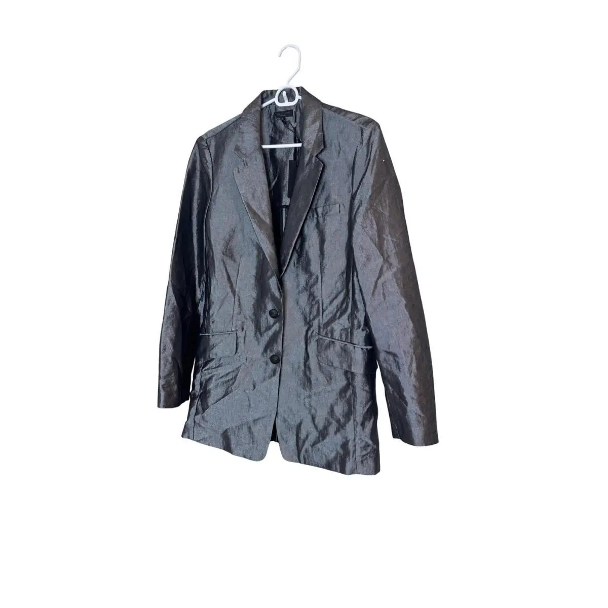 Rag Bone Blazer Womens 8 Gray Charles Shine Long Twill Suit Jacket
