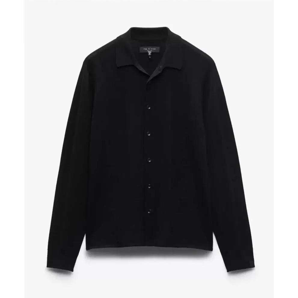 Rag Bone Crawford Cash Blend Button Up Cardigan Black XL