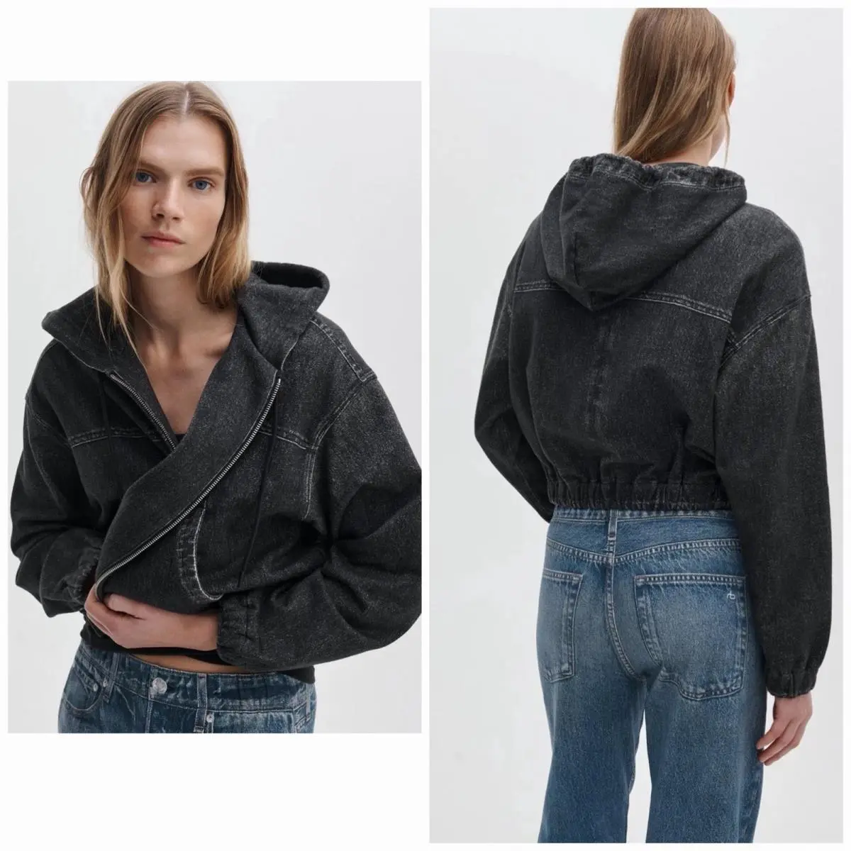 Rag Bone Miramar Terry Davina Hoodie In Washed Black Size: Xxs by Rag & Bone