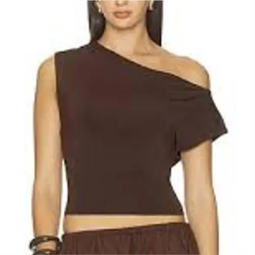 Rag Bone Agnes Off The Shoulder Top Chocolate Brown Women`s Size Medium