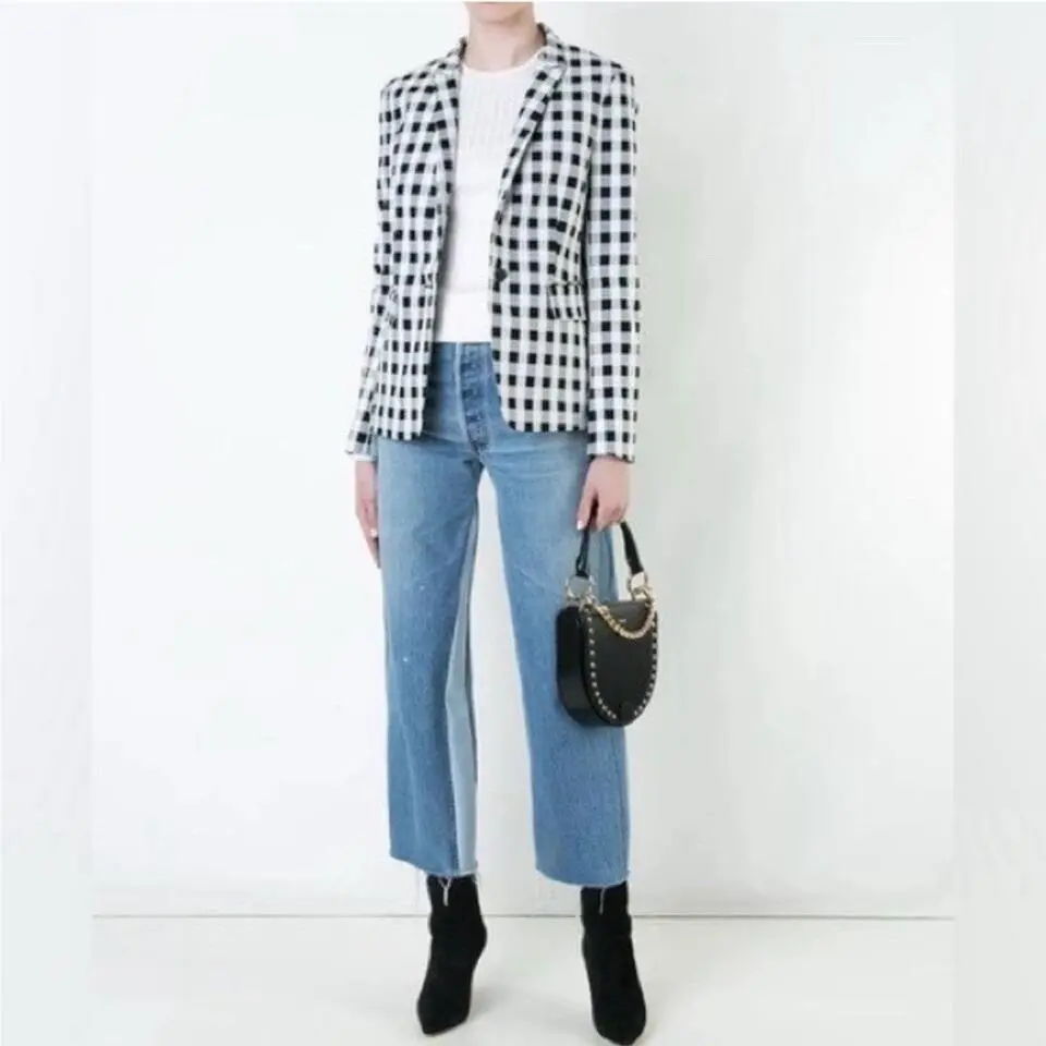 Rag Bone Archer Checkered Blazer Usa Womens Sz 12