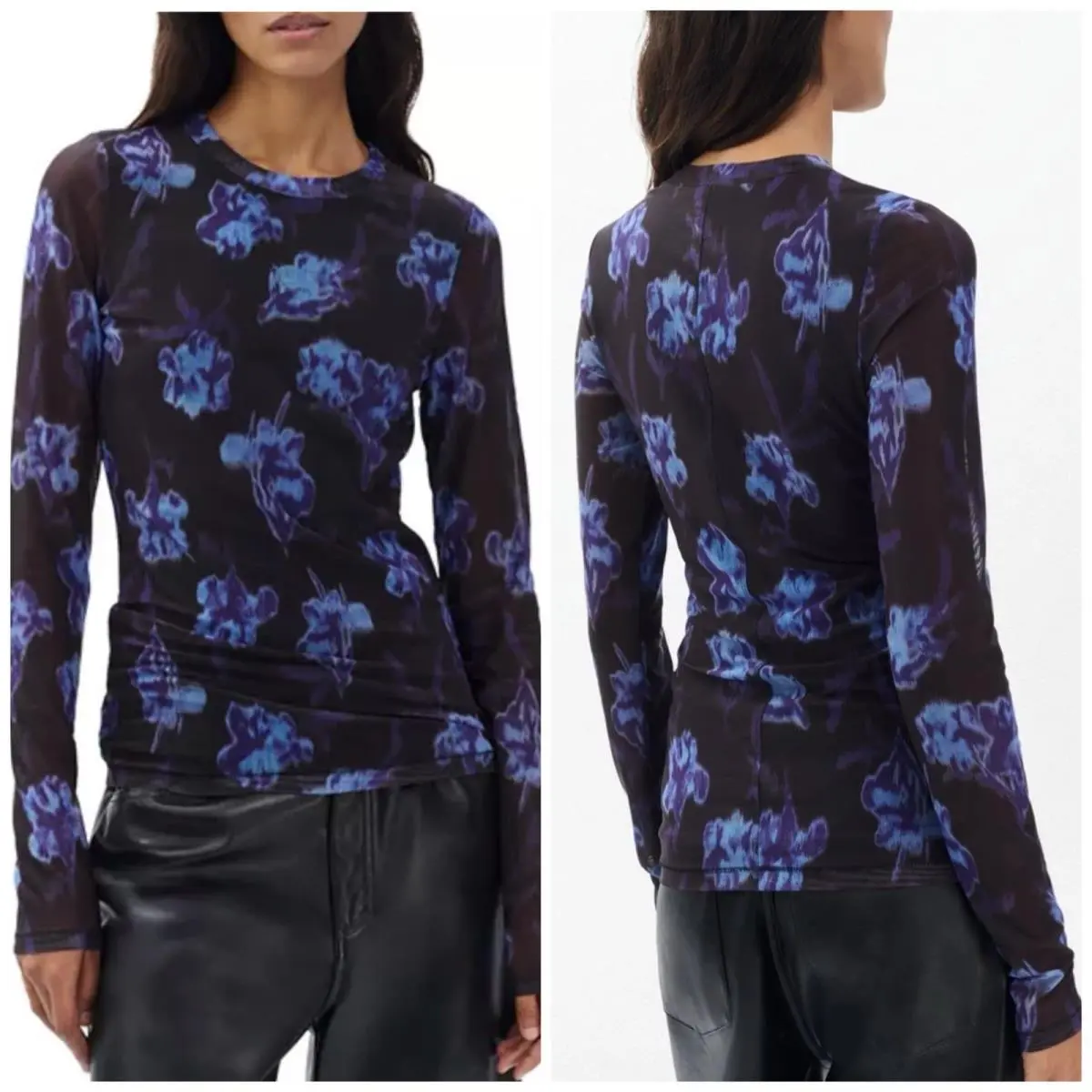 Rag Bone Yana Stretch Mesh Long Sleeve Top In Salute Multi Size: XS by Rag & Bone