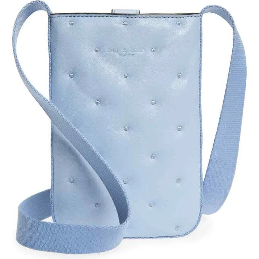 Rag Bone Phone Pouch Crossbody Case Riser Pale Blue Leather