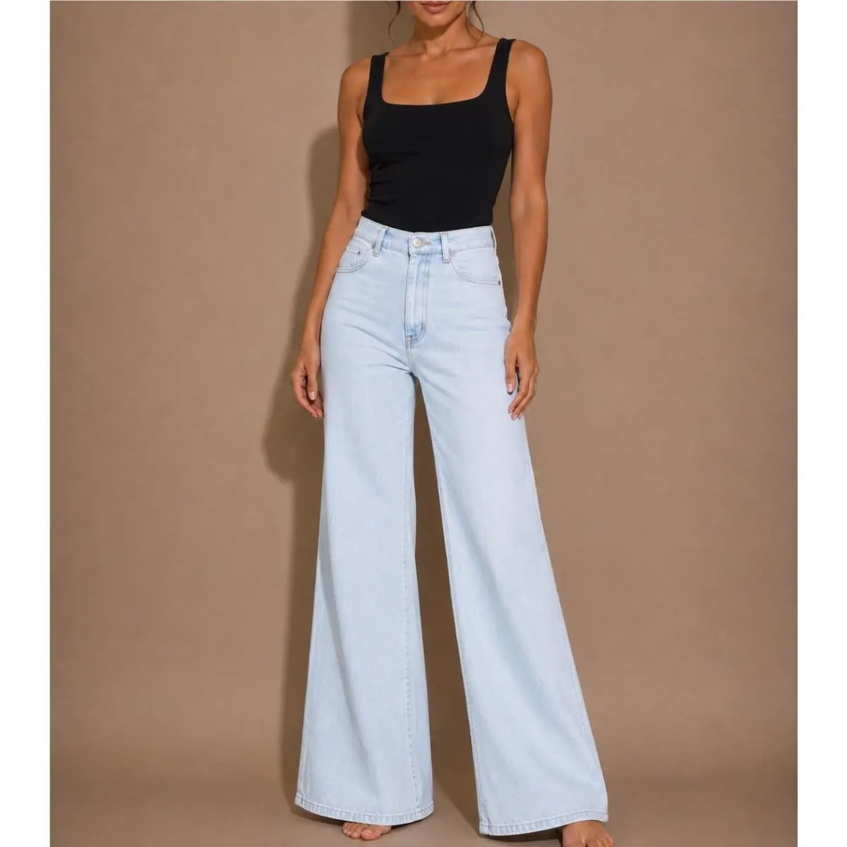 Rag Bone Ruth Super High Rise Ultra Wide Leg Jeans Light Wash Size 31 by Rag & Bone