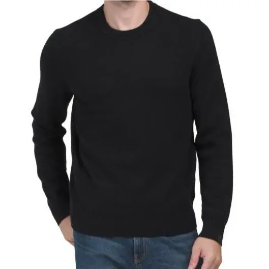 Rag Bone Cashmere Crew Declan Sweater Logo Tab Black M by Rag & Bone
