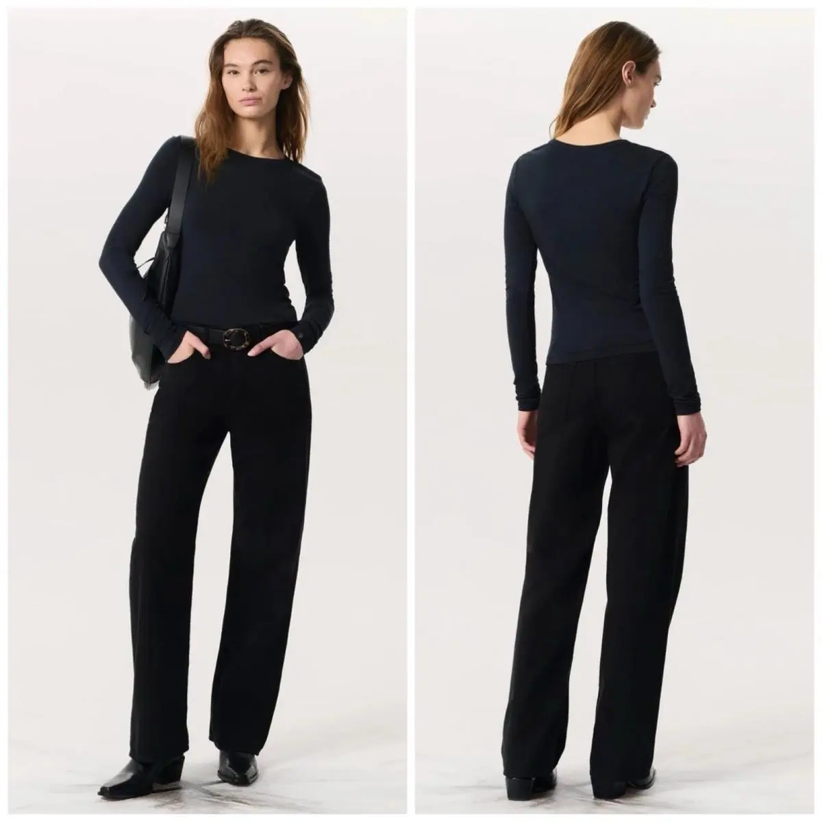 Rag Bone Luca Slim Long Sleeve Tee In Black Size: XS by Rag & Bone