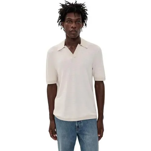 Rag Bone Mens Harvey Chevron Johnny Polo in Desert Sand Size Medium by Rag & Bone