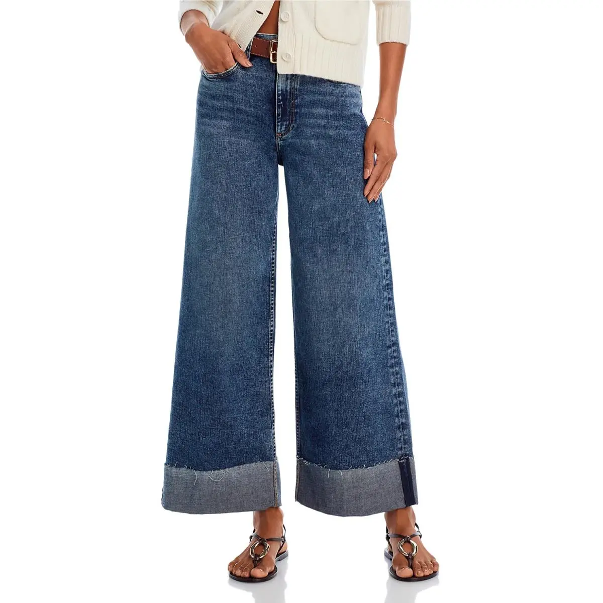 Rag Bone Size 29 Sofie Jeans Leland High Rise Ultra Wide Ankle Cuff Usa