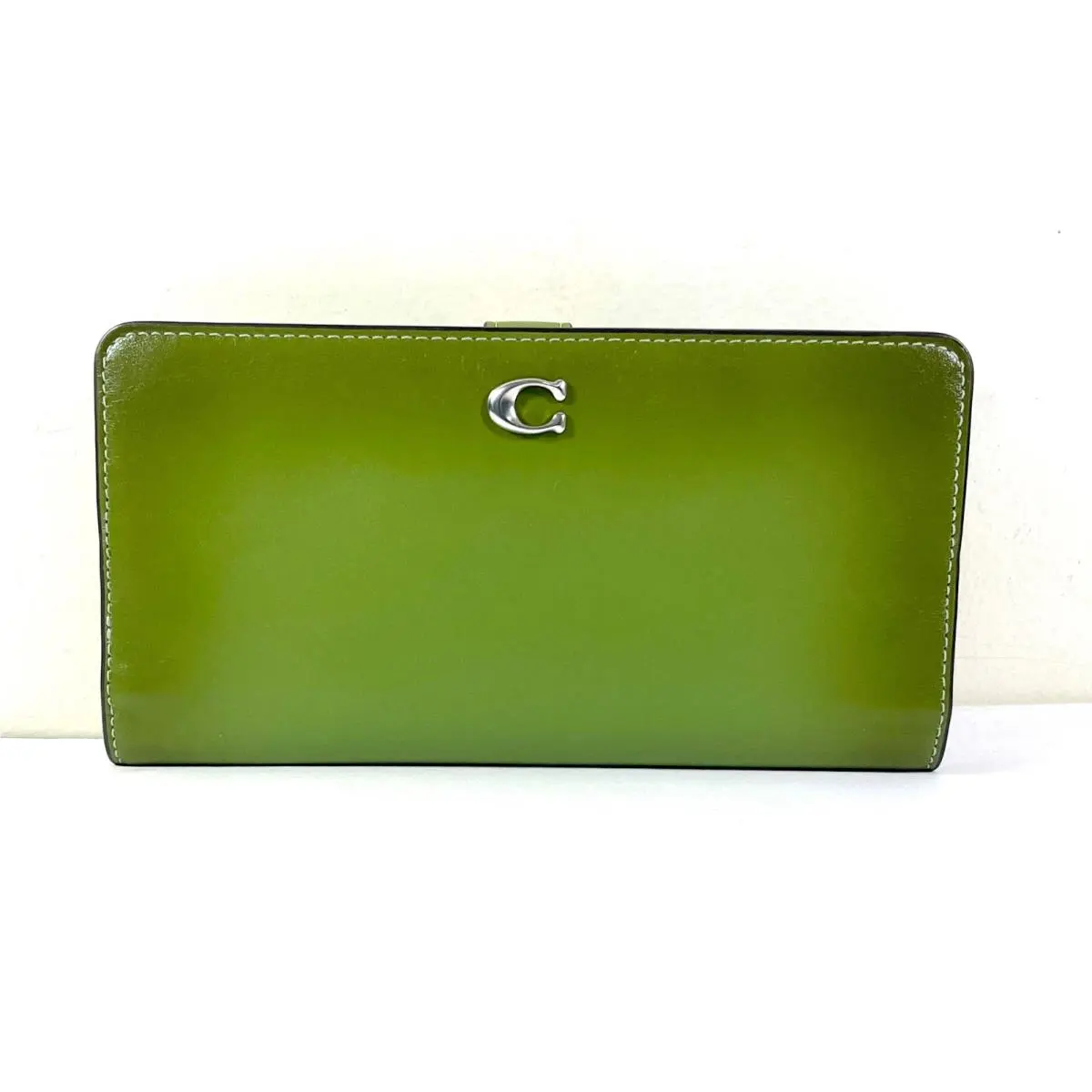 Coach CH823 Dark Lime Smooth Leather Essential Slim Wallet