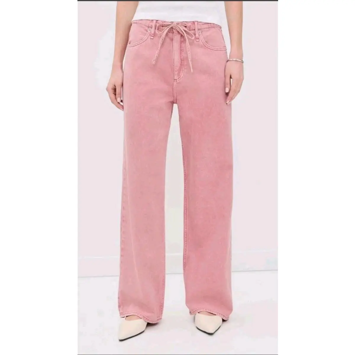 Rag Bone Featherweight Phoebe Beach Pant Jeans Women`s Large Raspberry Stone