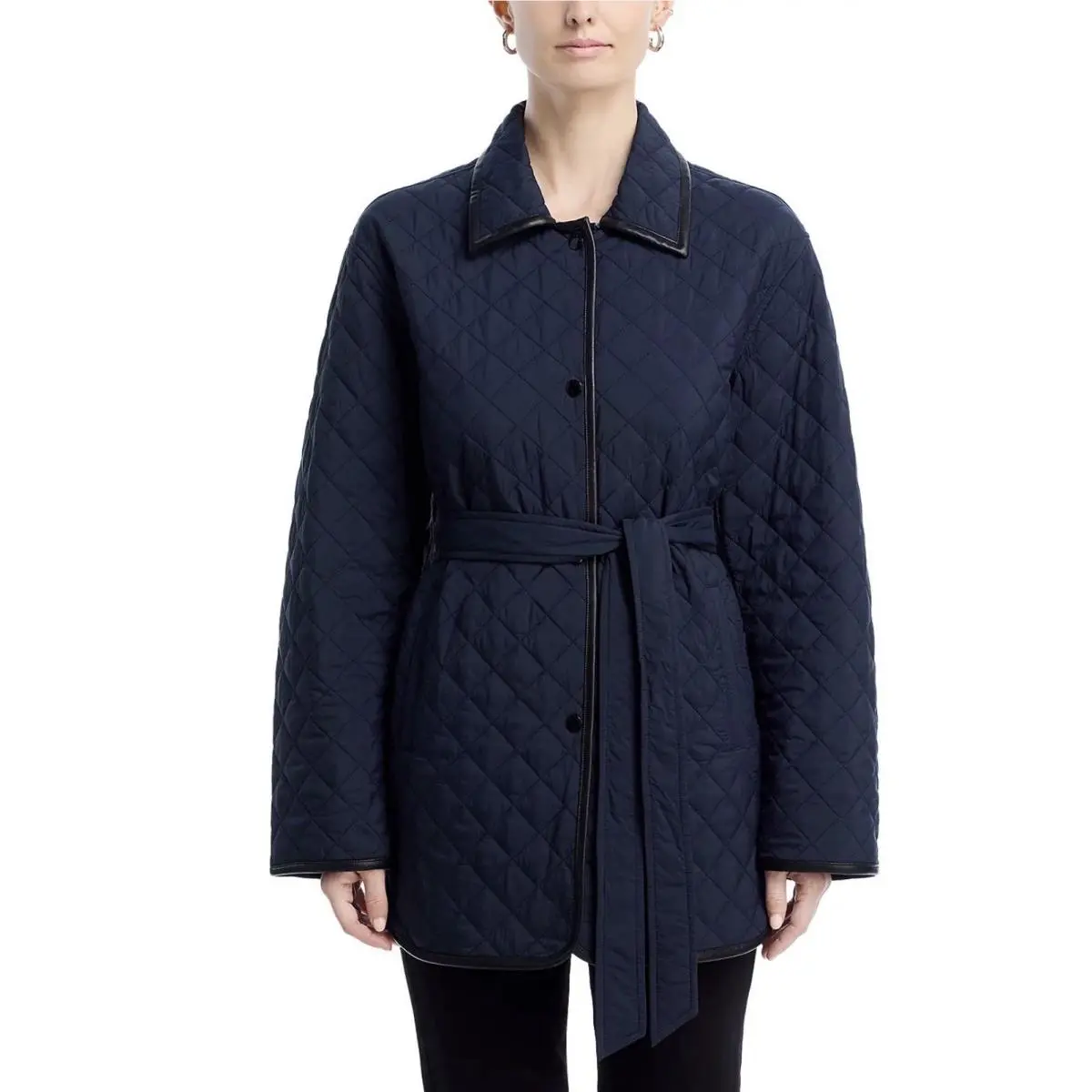 Rag Bone Kelly Quilted Lightweight Riding Jacket Navy Sz M