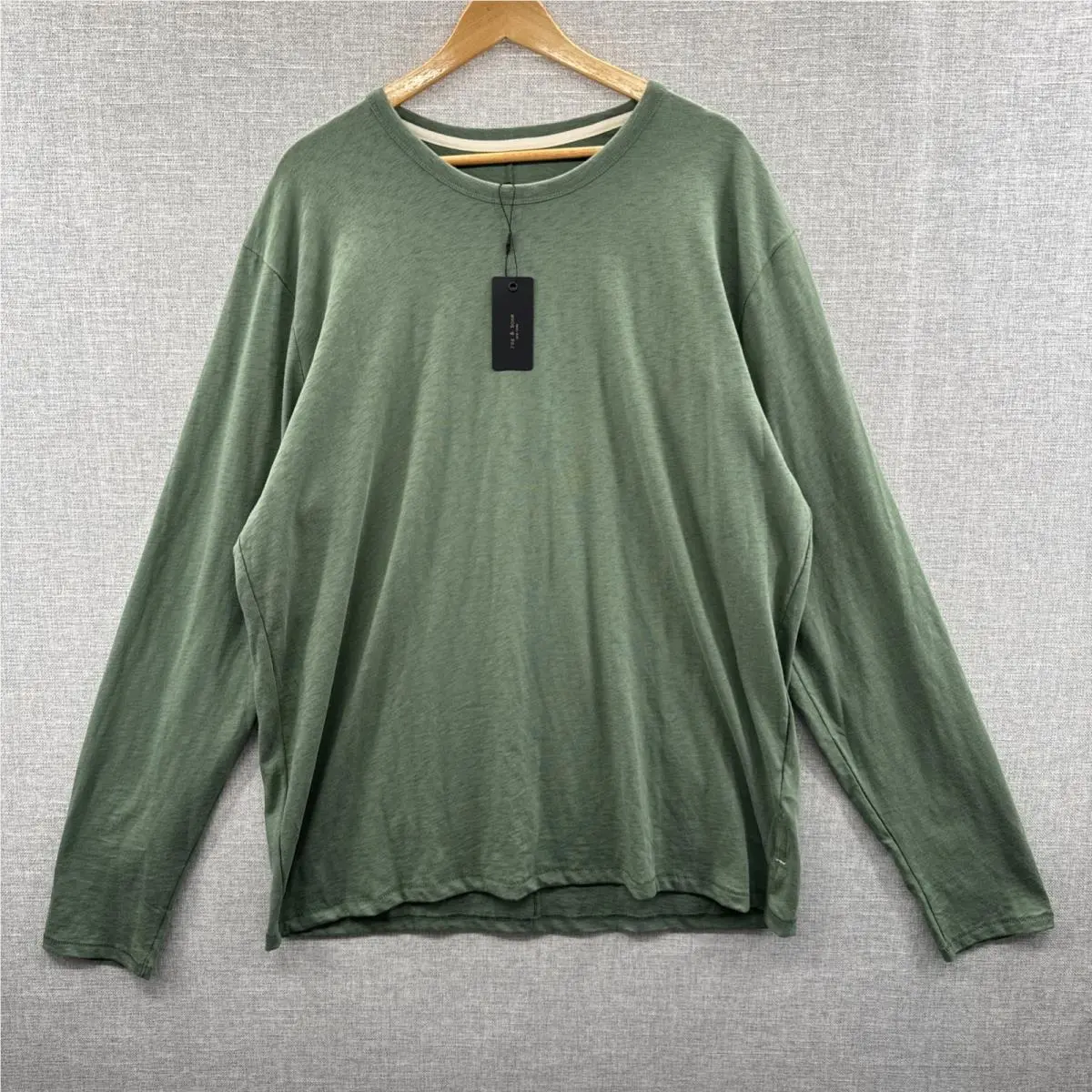 Rag Bone Slub Jersey Tee Shirt Mens 2XL Green Long Sleeve Lightweight