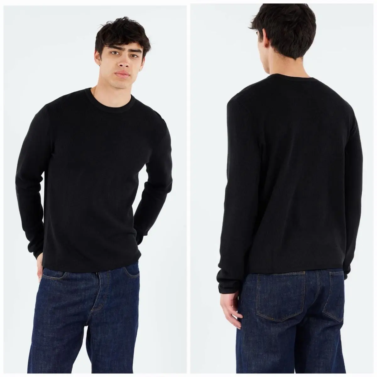 Rag Bone Harvey Rib Crewneck Shirt In Black Size: Xxl by Rag & Bone