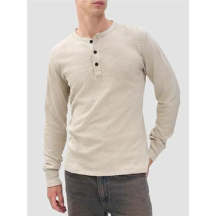 Rag Bone Mens Classic Flame Henley Tee in Dust Size Large by Rag & Bone