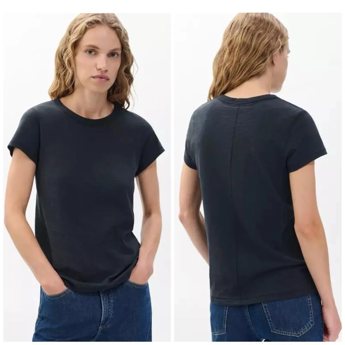 Rag Bone The Slub Tee 2 Pack In Black Ash Size:xs by Rag & Bone