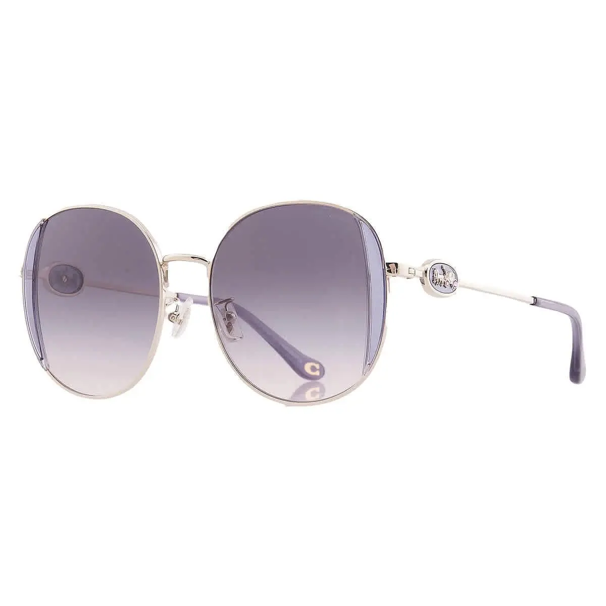Coach Lilac Peach Gradient Round Ladies Sunglasses HC7176B 900536 54