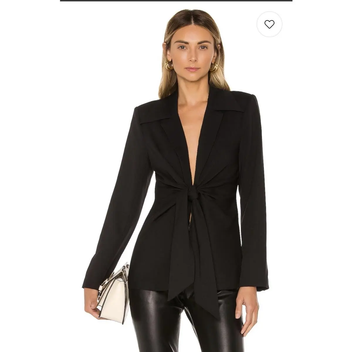 Rag Bone Black Wrap Blazer Jacket Tie Waist Draped Shawl Lapel Bow Size S by Rag & Bone