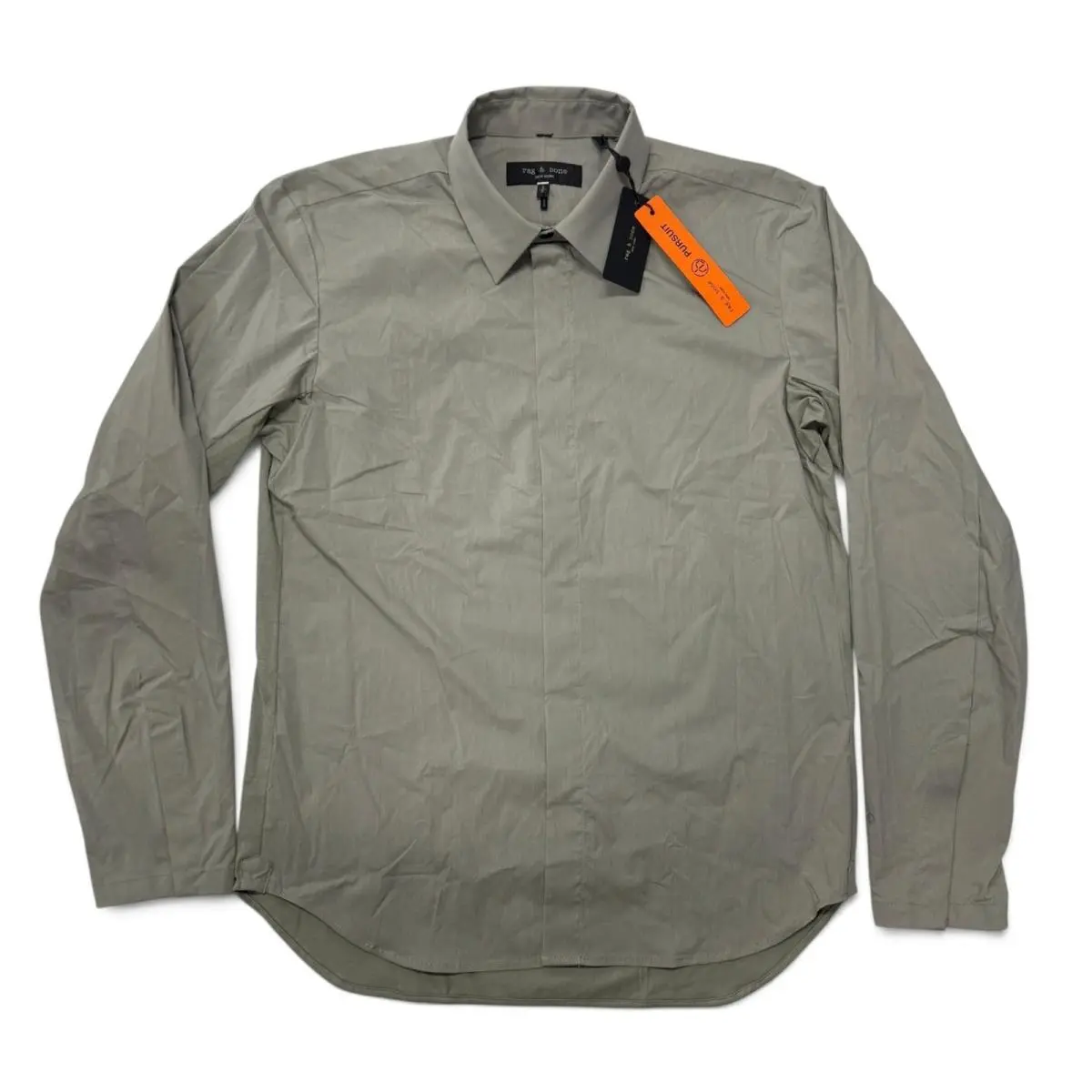 Rag Bone Pursuit Snap Button Shirt Vetiver Gray Green Mens Small