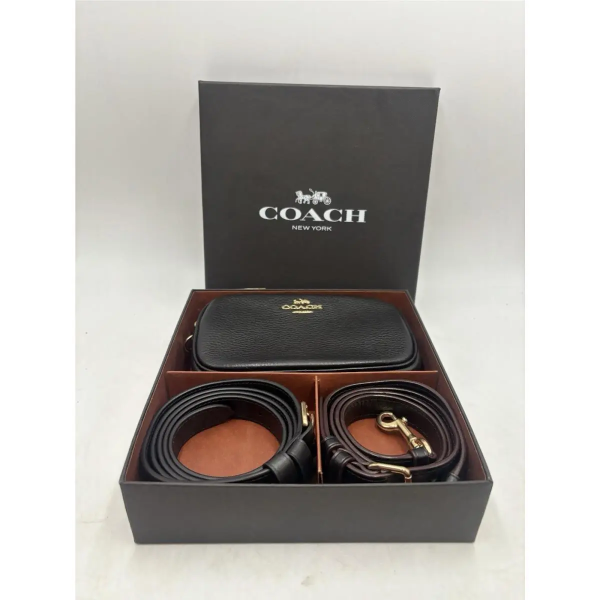 Coach Pebbled Leather Convertible Belt Bag Fanny Pack Black