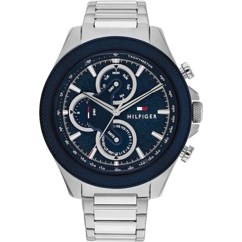 1792080 Men`s Stainless Steel Blue Dial Watch 46mm by Tommy Hilfiger