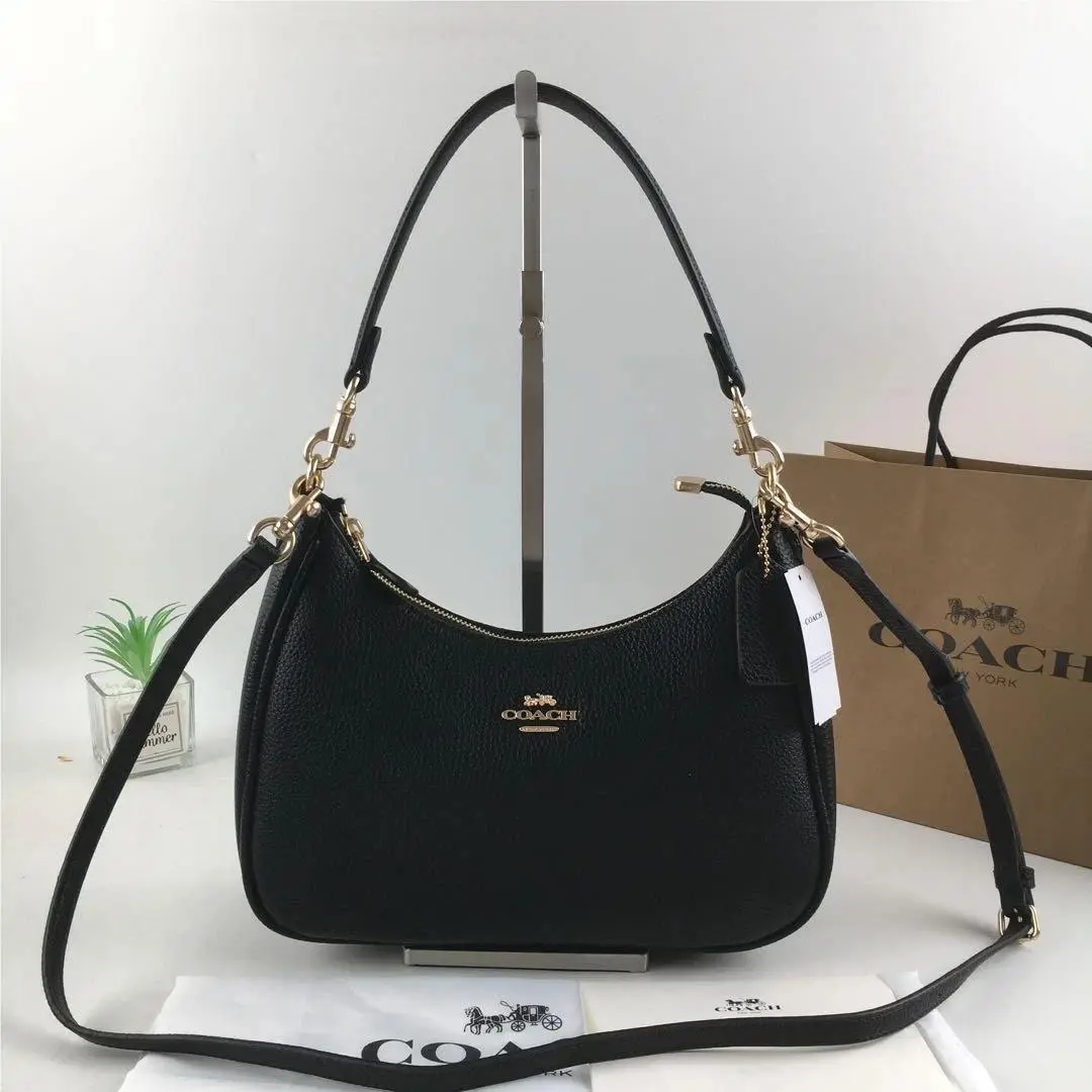 Coach Terrihobo Black Leather Women`s Handbag CJ517 Shoulder Bag