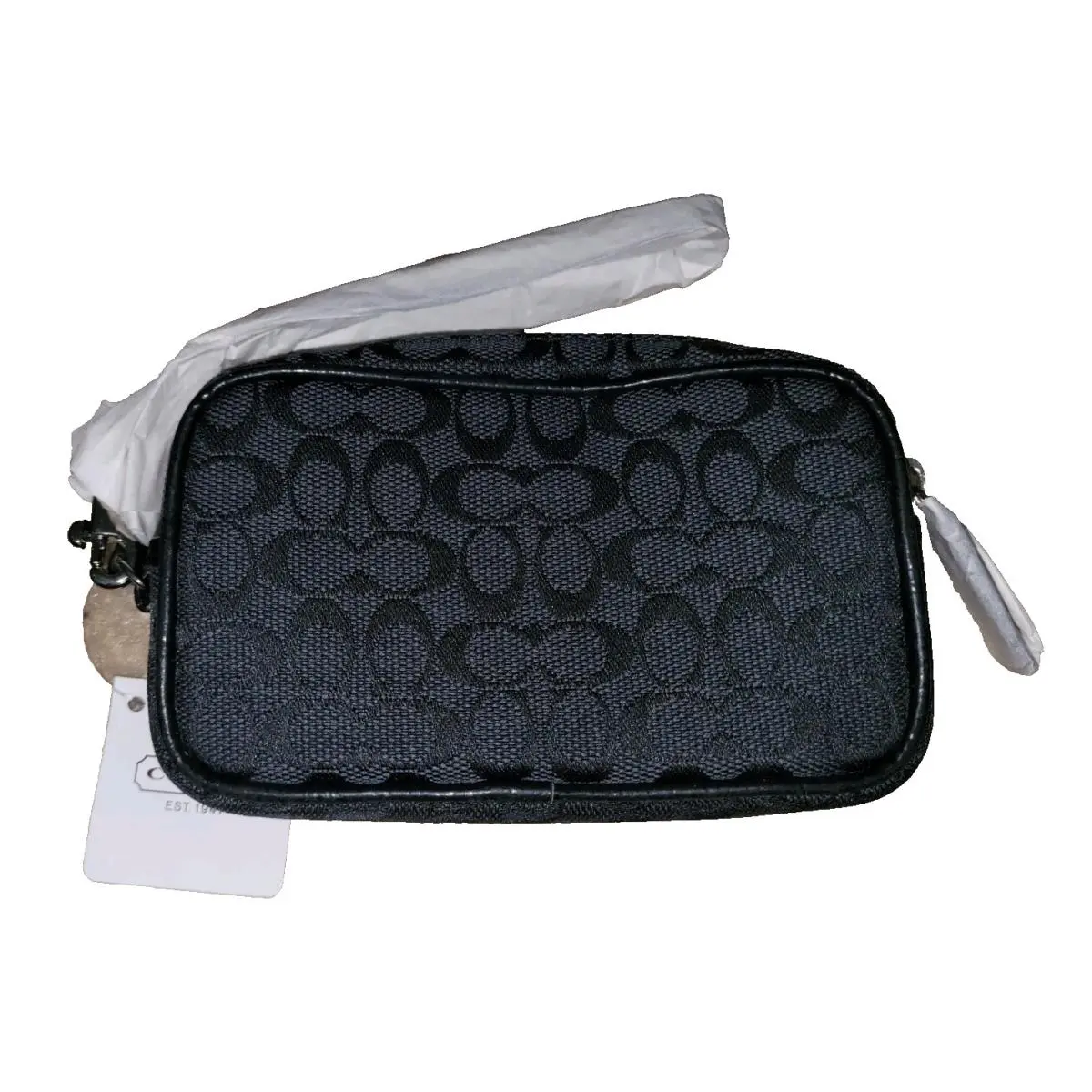 Coach Signature Black East West Multi Pouch F61583 Wristlet Slcbk