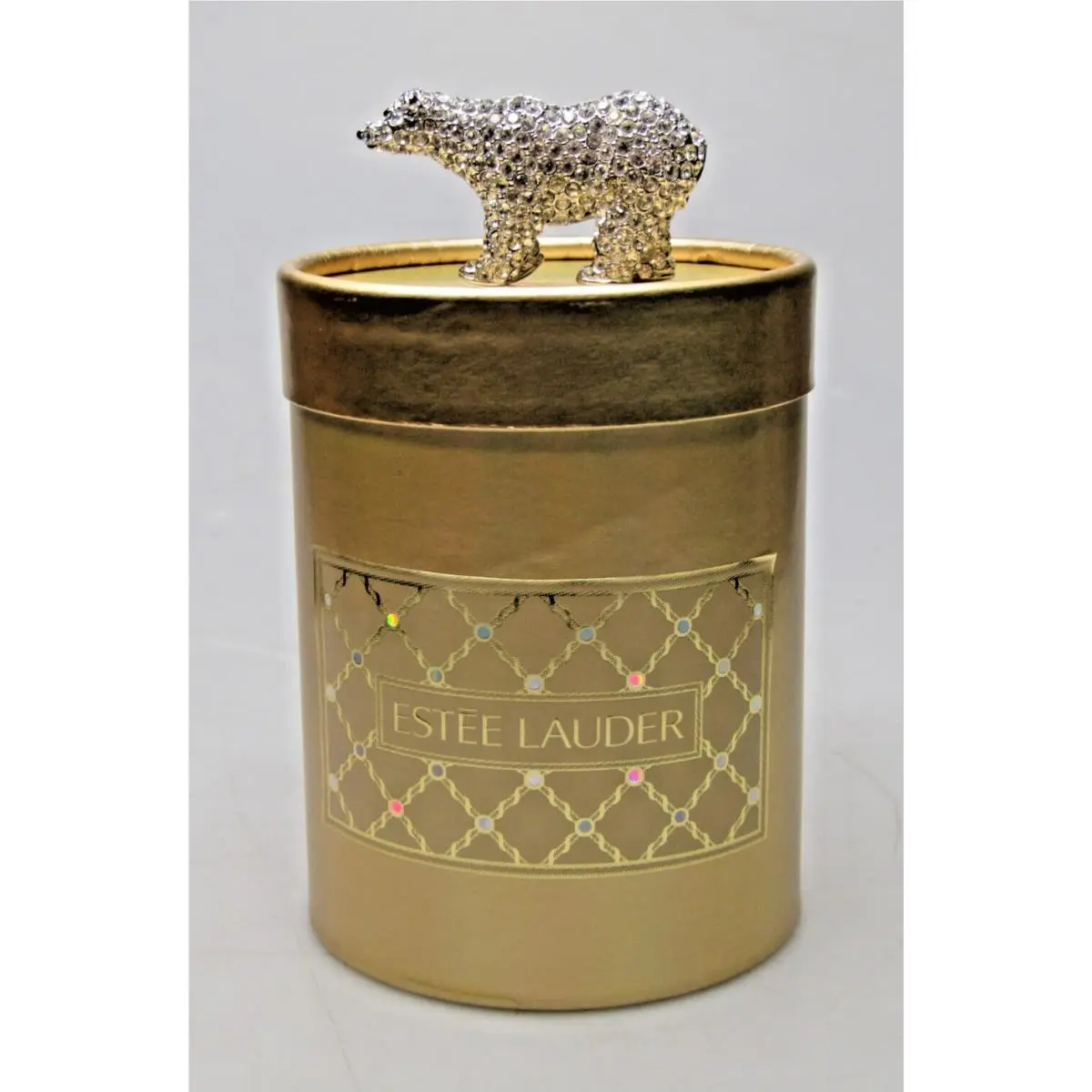 Estee Lauder Solid Perfume 99` Pleasures Sparkling Bear Swarovski Crystals w Box